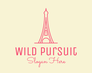 Pink Eiffel Tower  logo design