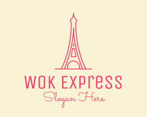 Pink Eiffel Tower  logo design