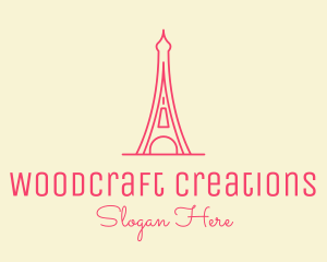 Pink Eiffel Tower  logo design