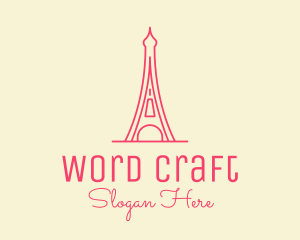 Pink Eiffel Tower  logo design