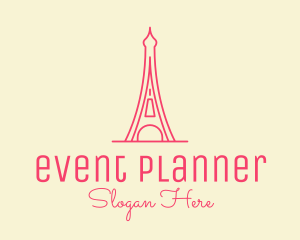 Pink Eiffel Tower  logo design