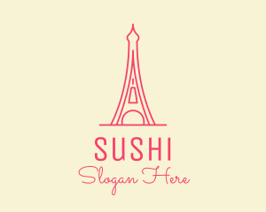 Pink Eiffel Tower  logo design