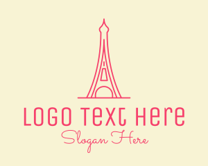 Tower - Pink Eiffel Tower logo design