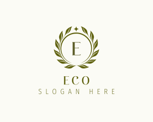 Eco Floral Wreath logo design