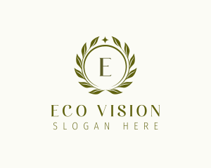 Eco Floral Wreath logo design