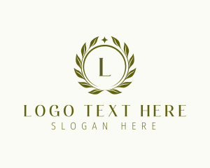 Salon - Eco Floral Wreath logo design