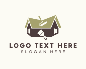 Paintbrush - Home Roof Paint logo design