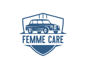 Car Care Sedan Shield logo design