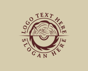 Paneling - Circular Saw Log Woodcutter logo design