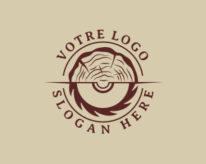 Circular Saw Log Woodcutter Logo