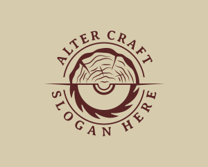 Circular Saw Log Woodcutter logo design