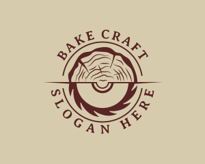 Circular Saw Log Woodcutter logo design