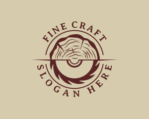 Circular Saw Log Woodcutter logo design