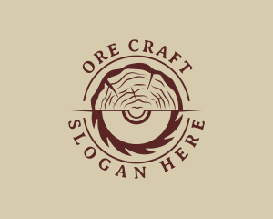 Circular Saw Log Woodcutter logo design