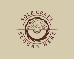 Circular Saw Log Woodcutter logo design