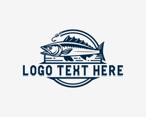 Boat - Fish Fishing Hook logo design
