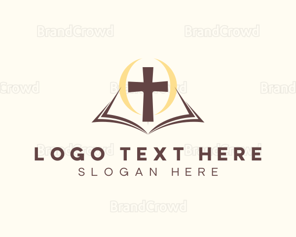 Religious Bible Cross Logo