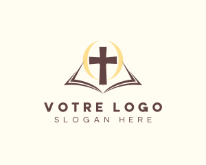 Religious Bible Cross Logo