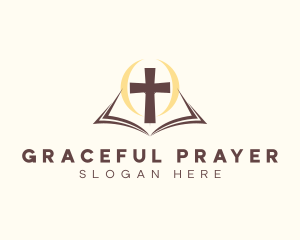 Religious Bible Cross logo design