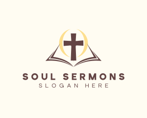 Preaching - Religious Bible Cross logo design