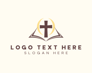 Book - Religious Bible Cross logo design