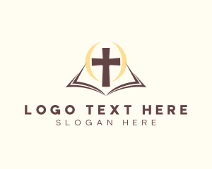 Religious Bible Cross Logo