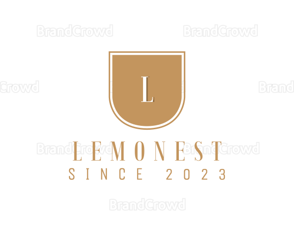 Golden Letter Emblem Logo
