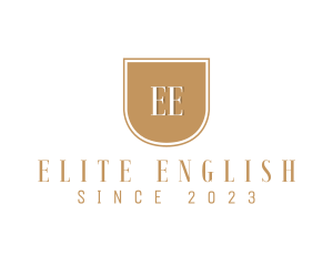 English - Golden Letter Emblem logo design