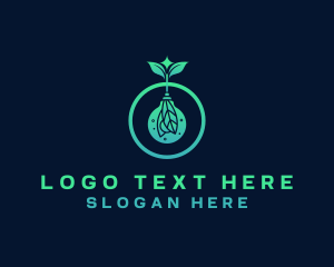 Organic - Leaf Light Bulb logo design