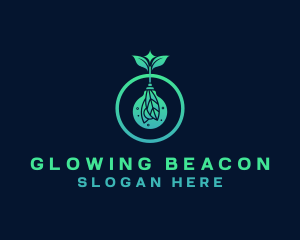 Light - Leaf Light Bulb logo design