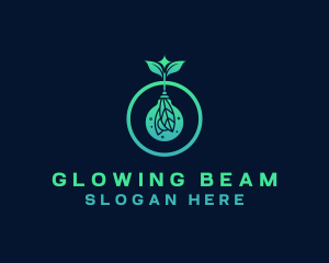Light - Leaf Light Bulb logo design