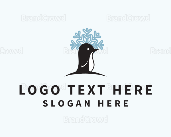 Winter Snow Penguin Logo