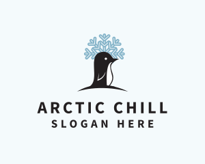 Winter Snow Penguin  logo design