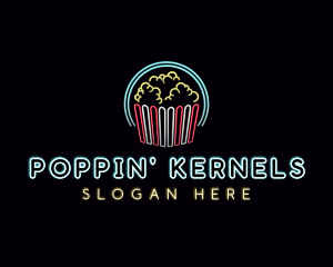 Popcorn Theater Snack logo design