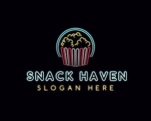 Popcorn Theater Snack logo design