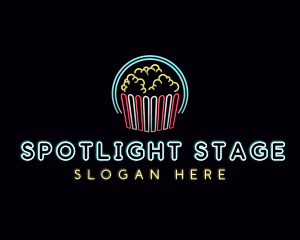 Popcorn Theater Snack logo design