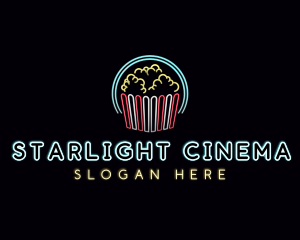 Popcorn Theater Snack logo design