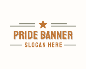 Simple Hipster Banner logo design