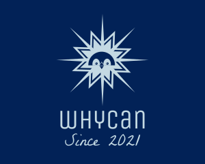 Arctic - Winter Penguin Snowflake logo design