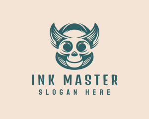 Demon Skull Tattoo logo design