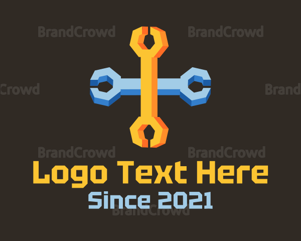 Isometric Cross Wrench Logo