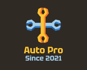 Tool - Isometric Cross Wrench logo design