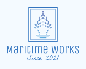 Cruise Ship Frame  logo design