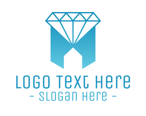 Blue House - Geometric Jewelry House logo design