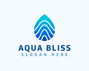 Aqua Droplet Wave logo design