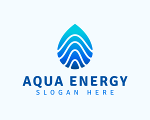 Aqua Droplet Wave logo design