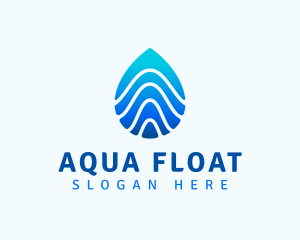 Aqua Droplet Wave logo design