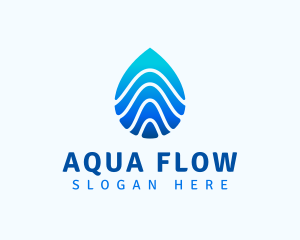 Aqua Droplet Wave logo design