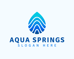 Aqua Droplet Wave logo design