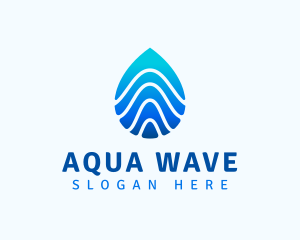 Aqua Droplet Wave logo design